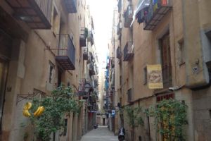 In de oude wijk van Barcelona